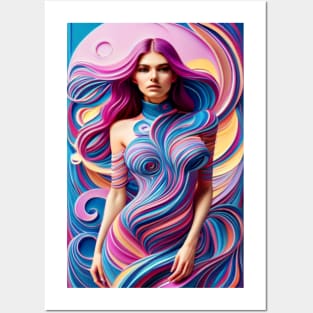 Abstract Composition Fashion Style Female Model Posters and Art